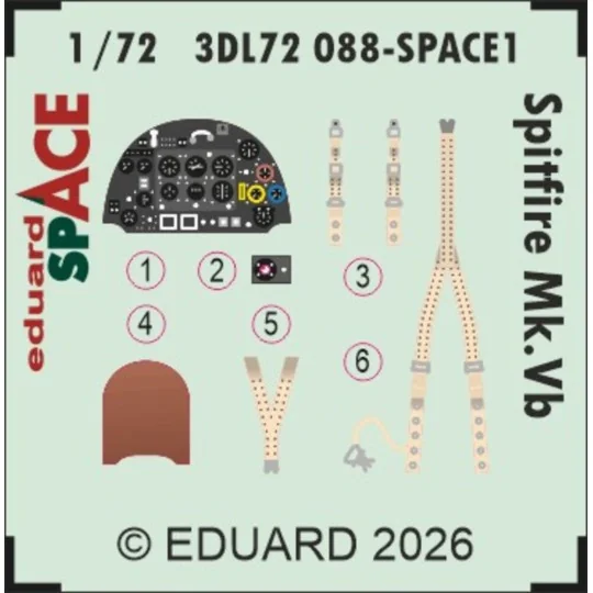 Spitfire Mk.Vb SPACE for IBG Models, 1/72 - Eduard Accessories 3DL7...