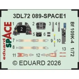 Bf 109K-4 SPACE for Eduard, 1/72 - Eduard Accessories 3DL72089