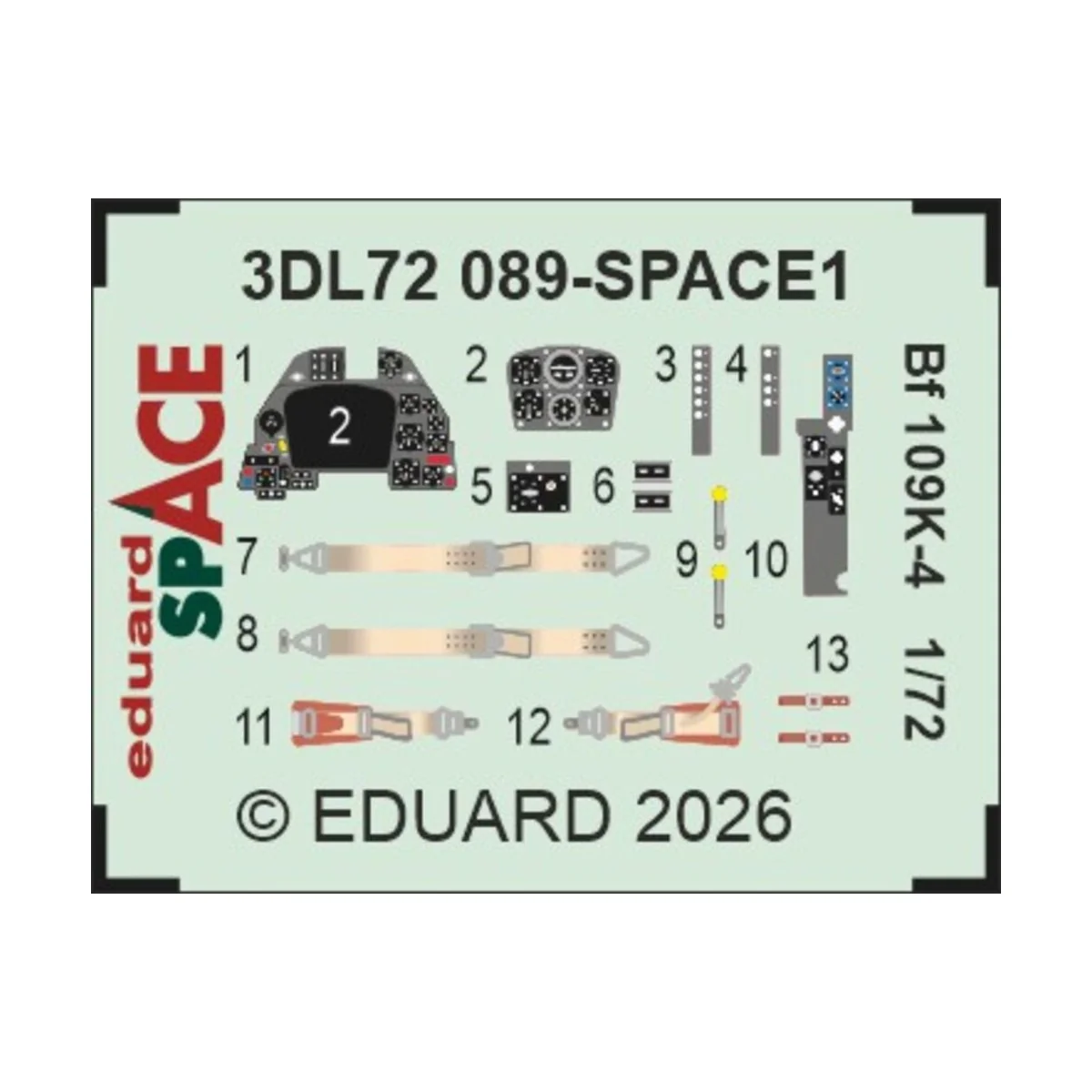 Bf 109K-4 SPACE for Eduard, 1/72 - Eduard Accessories 3DL72089