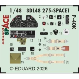 P-40K SPACE for Eduard, 1/48 - Eduard Accessories 3DL48275
