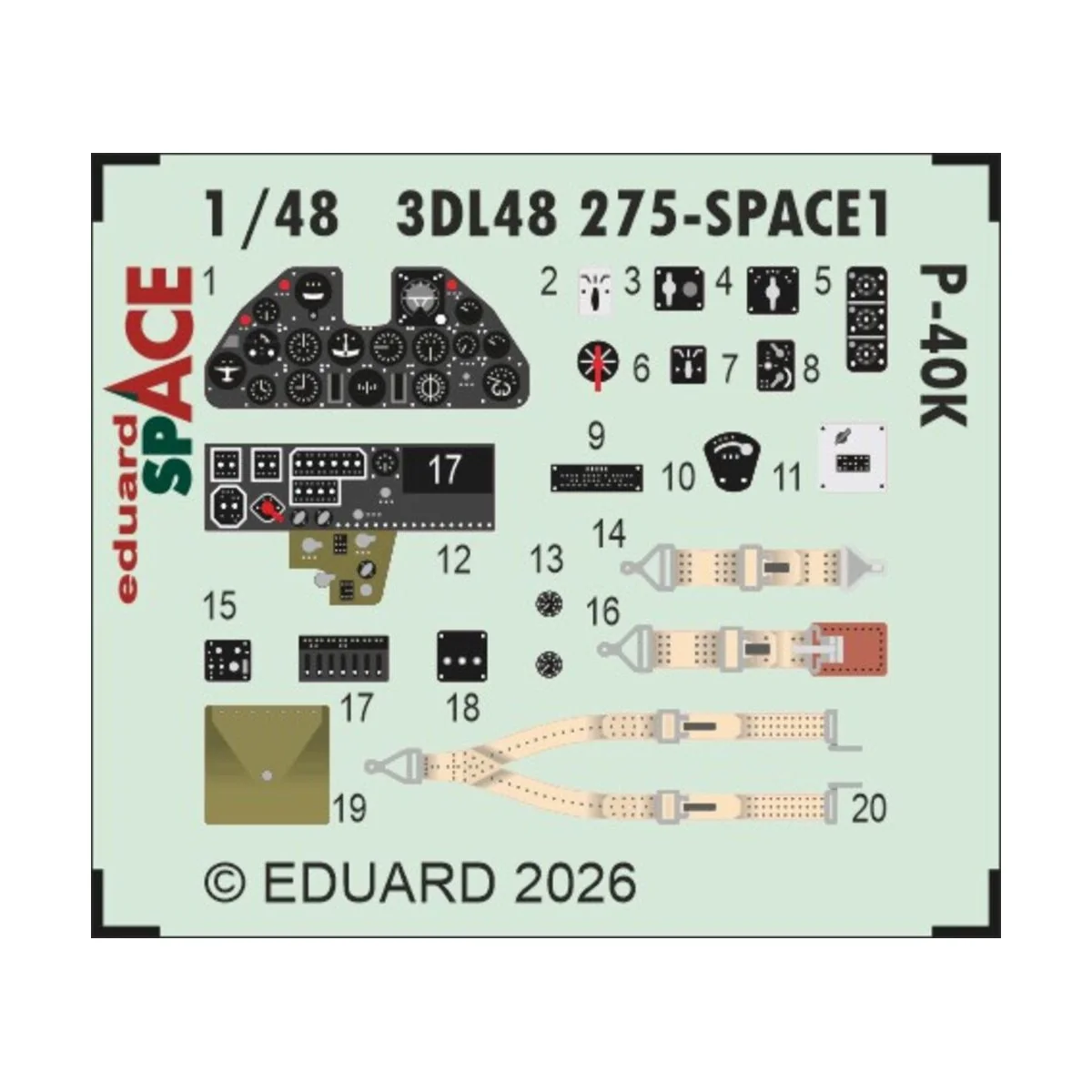 P-40K SPACE for Eduard, 1/48 - Eduard Accessories 3DL48275