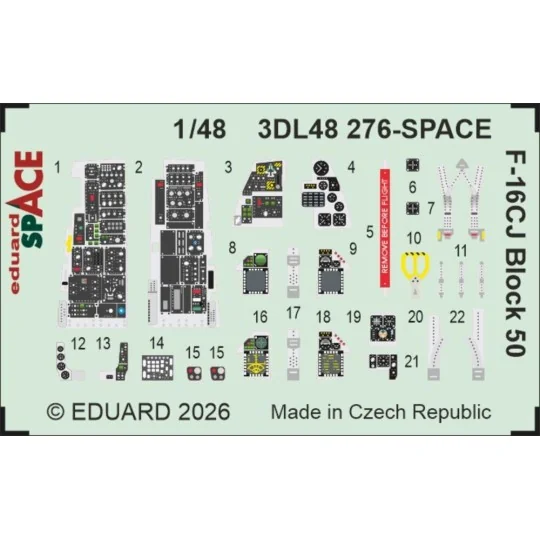 F-16CJ Block 50 SPACE for Tamiya, 1/48 - Eduard Accessories 3DL48276