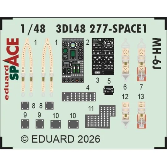 MH-6J SPACE for ICM, 1/48 - Eduard Accessories 3DL48277