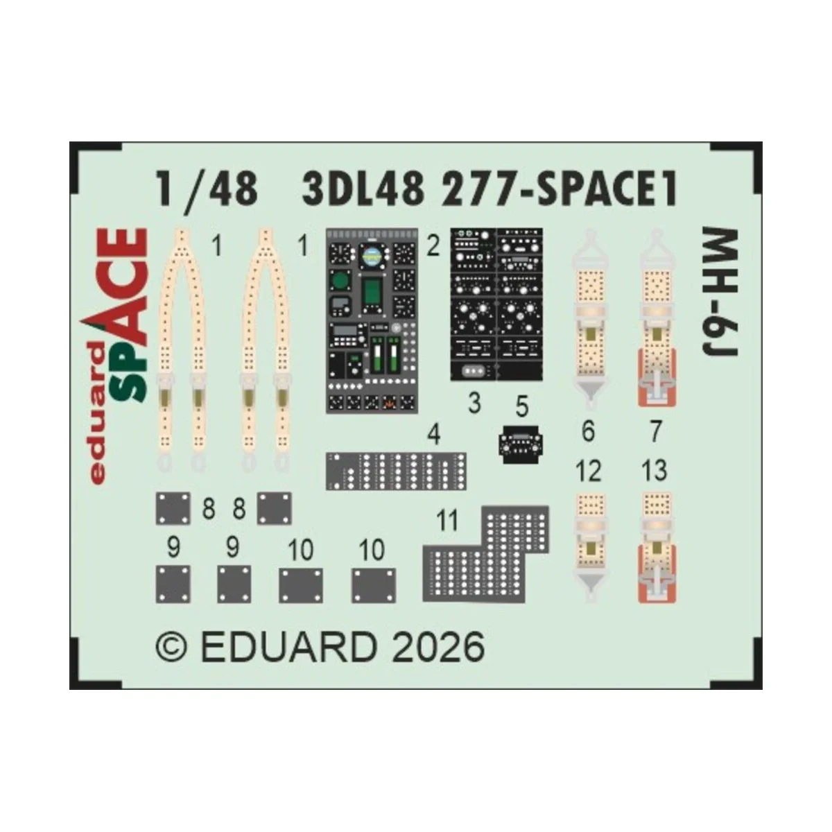 MH-6J SPACE for ICM, 1/48 - Eduard Accessories 3DL48277