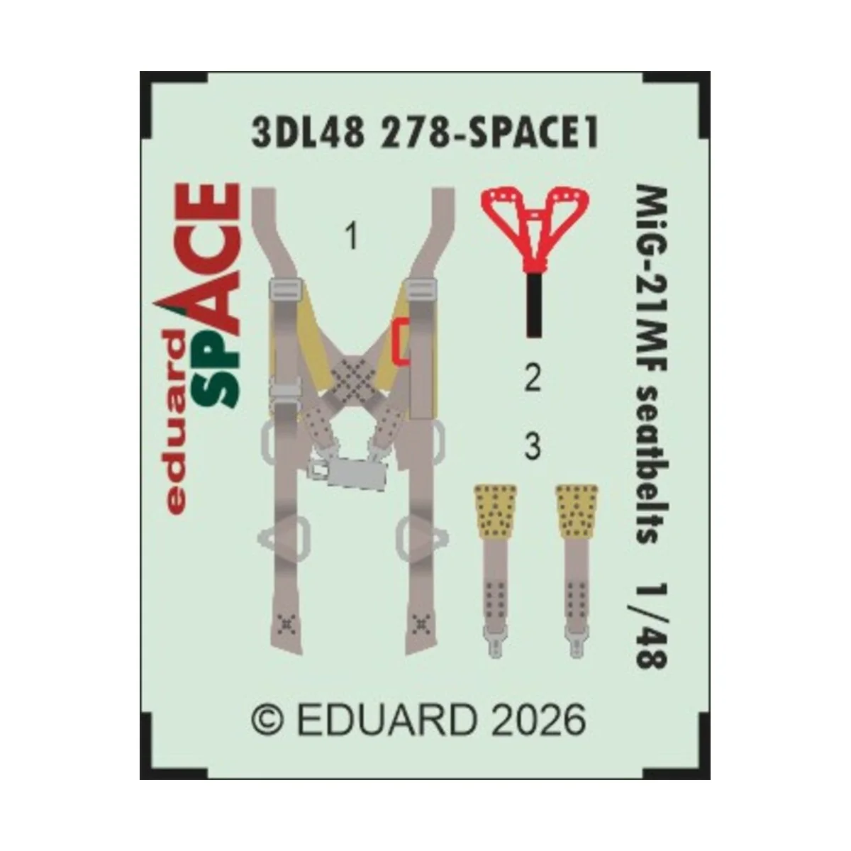 MiG-21MF seatbelts SPACE, 1/48 - Eduard Accessories 3DL48278