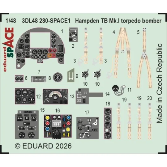 Hampden TB Mk.I torpedo bomber SPACE for ICM, 1/48 - Eduard Accesso...