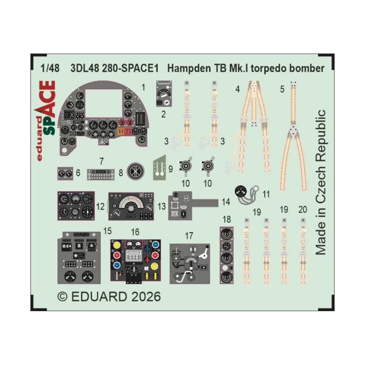 Hampden TB Mk.I torpedo bomber SPACE for ICM, 1/48 - Eduard Accesso...