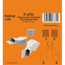 P-47D Intercooler Channel Correction Set for Miniart, 1/48 - CMK 12...