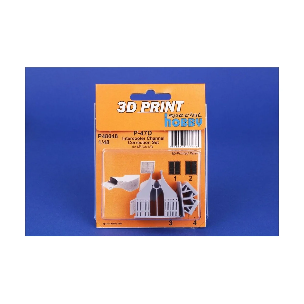 P-47D Intercooler Channel Correction Set for Miniart, 1/48 - CMK 12...