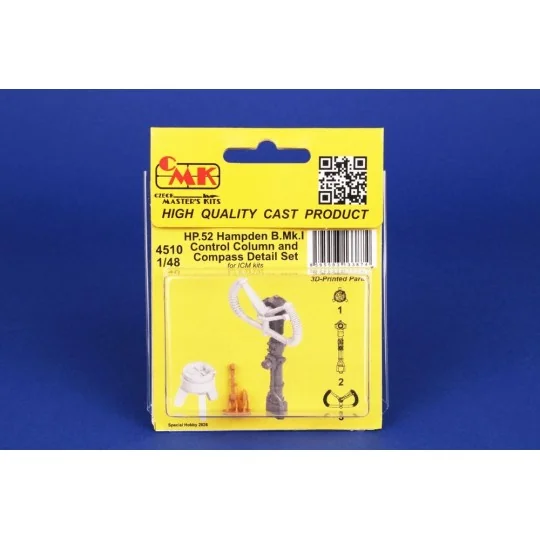 HP.52 Hampden B.Mk.I - Control Column and Compass Detail Set for IC...