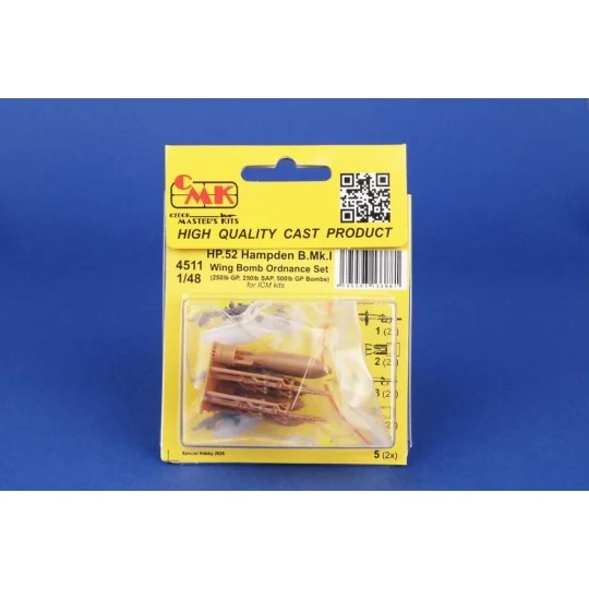 HP.52 Hampden B.Mk.I - Wing Bomb Ordnance Set for ICM, 1/48 - CMK 1...