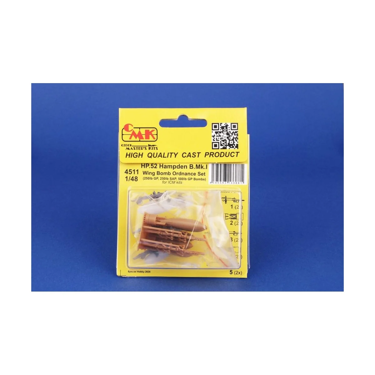 HP.52 Hampden B.Mk.I - Wing Bomb Ordnance Set for ICM, 1/48 - CMK 1...