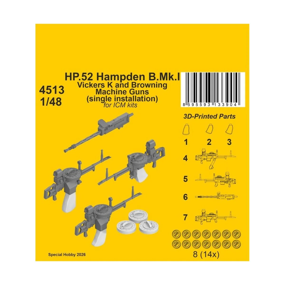 HP.52 Hampden B.Mk.I - Vickers K and Browning Machine Guns (single ...
