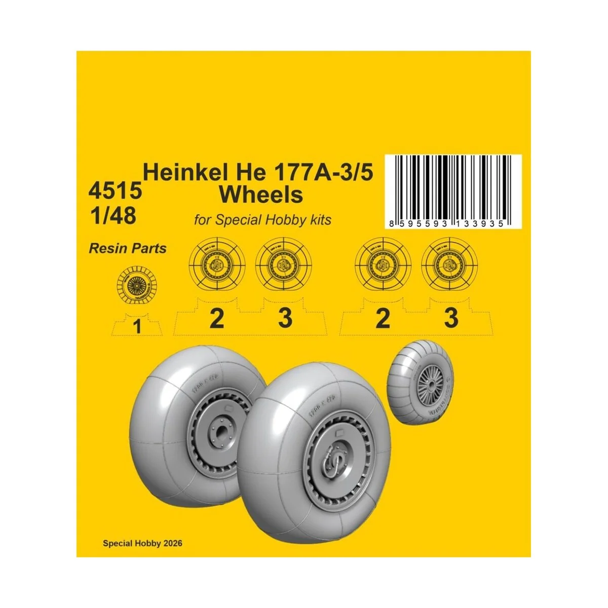 Heinkel He 177A-3/5 Wheels for Special Hobby, 1/48 - CMK 129-4515