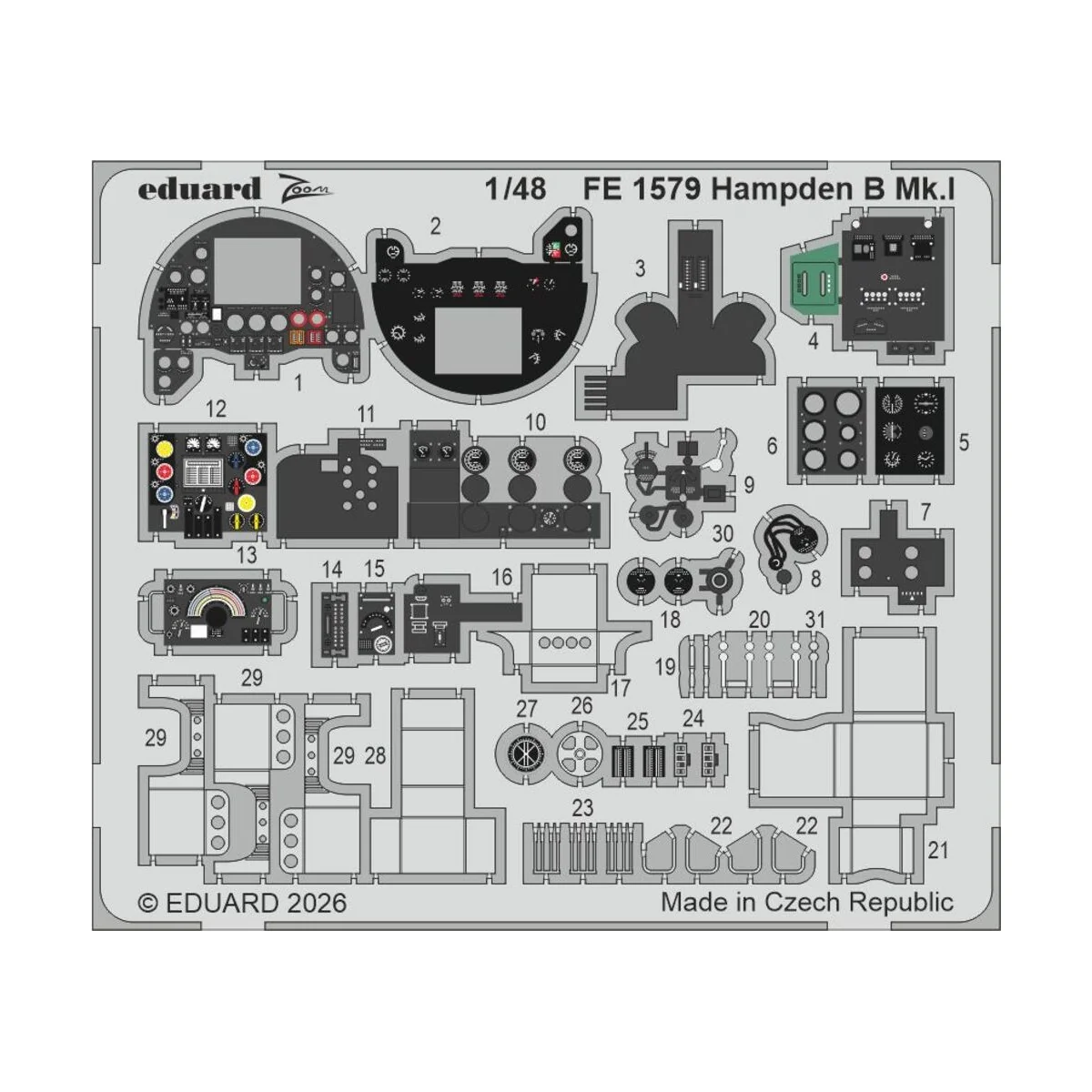 Hampden B Mk.I 1/48 for ICM, 1/48 - Eduard Accessories BIG49475