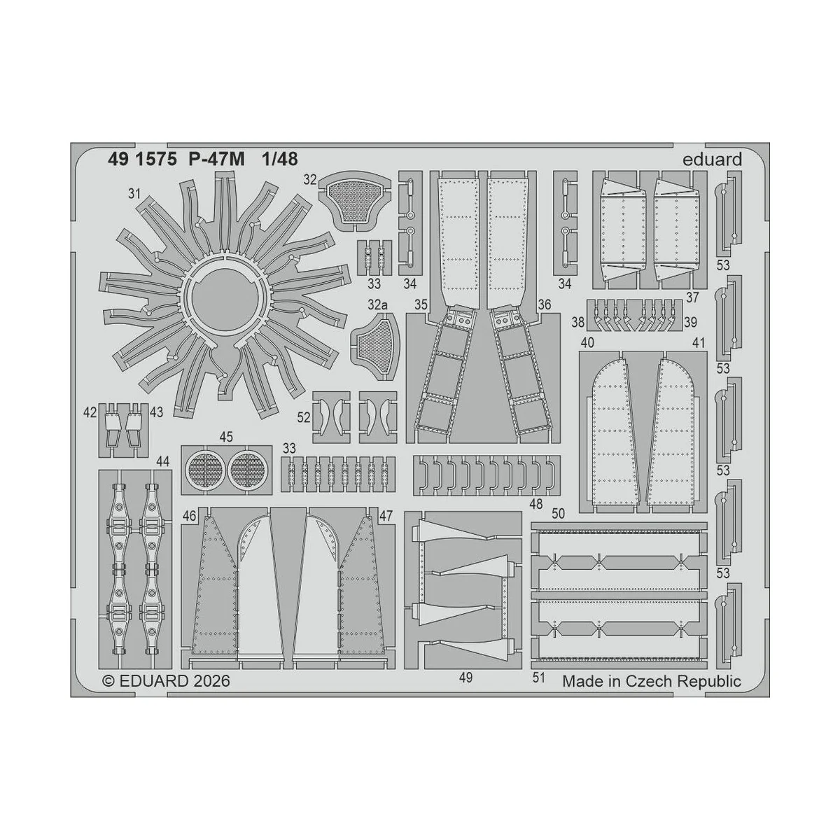 P-47M 1/48 for Miniart, 1/48 - Eduard Accessories BIG49476