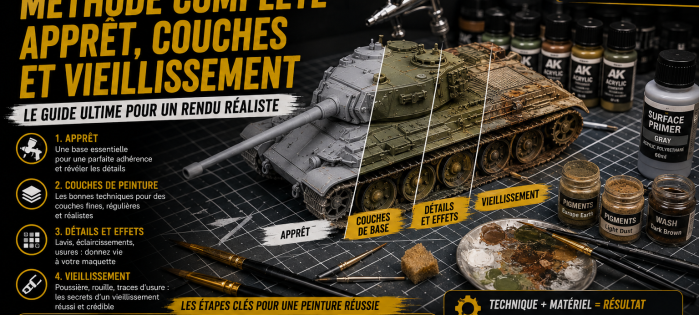 Peinture maquette : méthode complète apprêt, couches et vieillissement